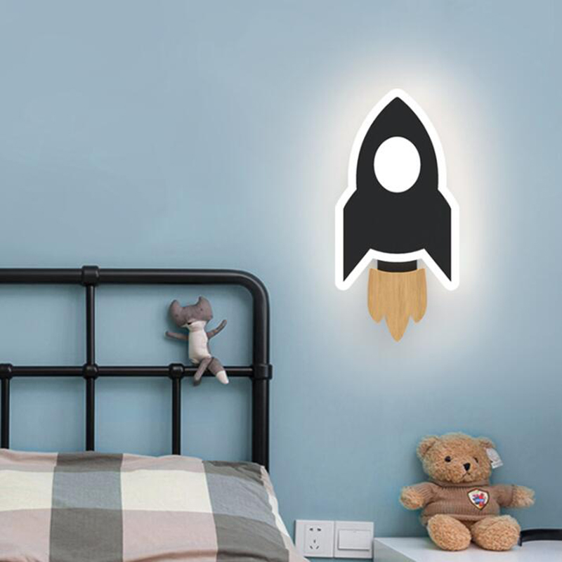Foyer Lighting Wall Decor - Karikatür LED roket duvar lambası Modern