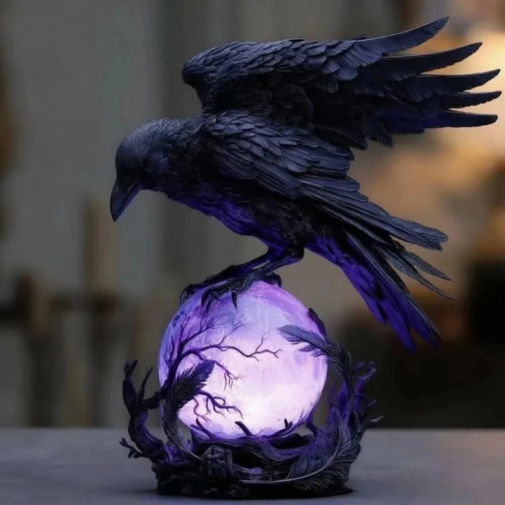 Gotik Kuzgun LED Lambası Mor I - Unique Lighting Decor incelemesi ve fiyatı